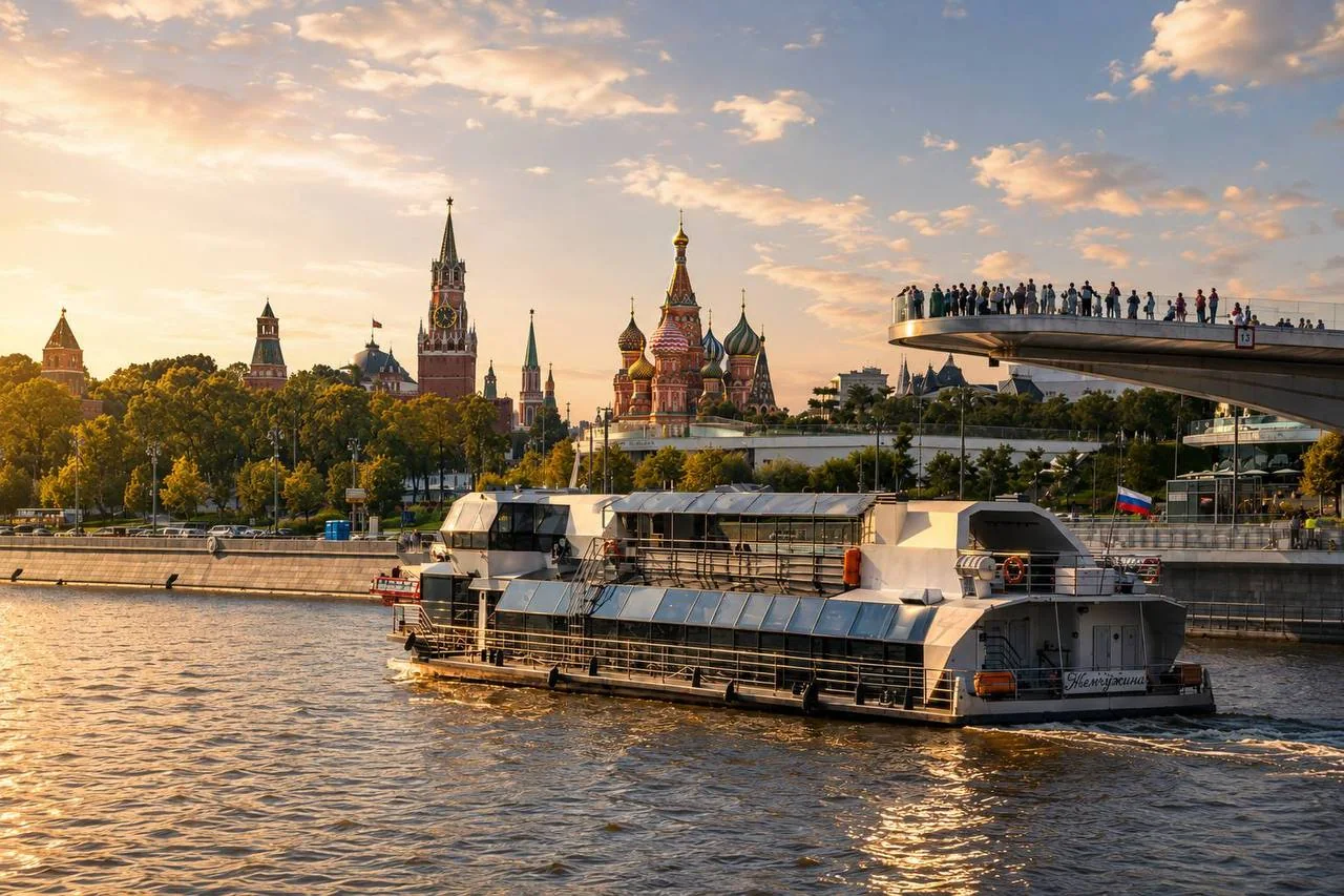 Теплоход «Жемчужина» на Москве-реке у Кремля